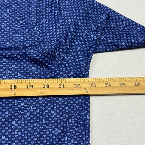 Peter Millar Summer Comfort Whisky Sour Cocktail Polo Golf Shirt Blue Men's Sz M - Picture 7 of 11
